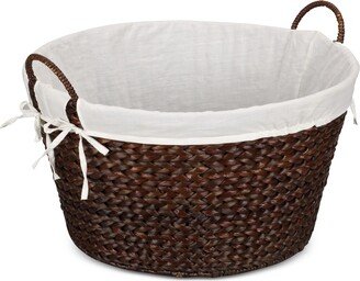 Banana Leaf Lined Laundry Basket, Brown