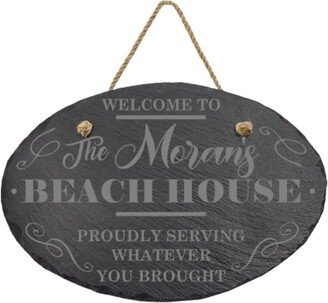 Slate Beach House Sign - Custom Welcome Signs Personalized -Housewarming Gift Summer Home