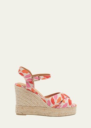 CASTANER X DIANE VON FURSTENBERG Blaudel Printed Canvas Wedge Sandals