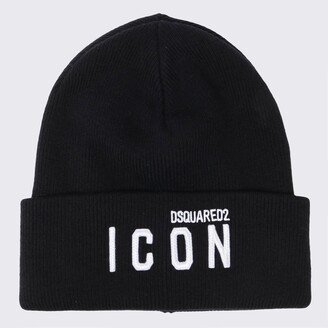 Black Wool Beanie Hat-AA