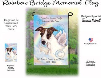 Whippet Dark Brindle & White - Pet Memorial Garden Flag With Personalization Options