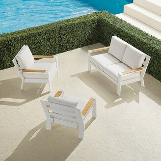 Calhoun 3-pc. Loveseat Set in Matte White Aluminum