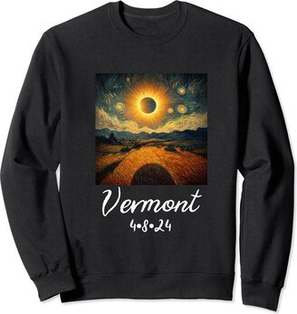 Faint - Solar Eclipse 2024 Van Gogh Vermont Total Solar Eclipse April 8 2024 Sweatshirt