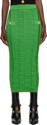 Green Monogram Midi Skirt