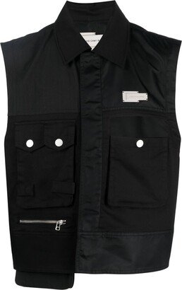 Cut-Out Pocket Panelled Gilet