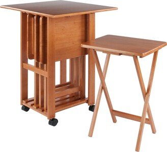 Sophia 5-Piece Wood Drop Leaf Top Snack Table Set