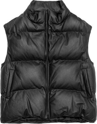 Padded Leather Gilet