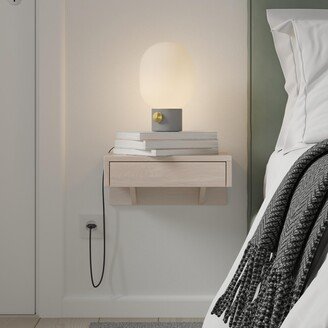 Woodek White Solid Birch Floating Bedside Table