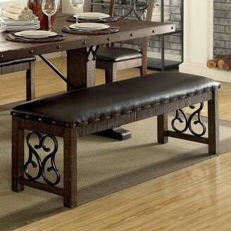Tood Traditional Faux Leather Dining Bench