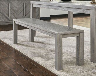 BM187645 Wooden Bench with Distinctive Herringbone Inlay Design