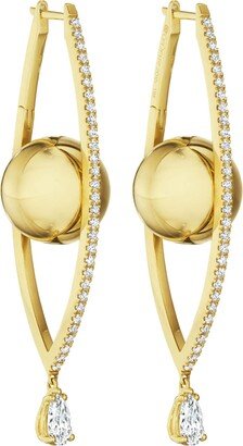 Reflections 18k Gold Large Diamond Evil Eye Hoop Earrings