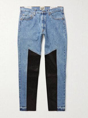 K.H. Slim-Fit Leather-Panelled Jeans