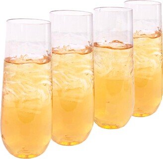 Clear Plastic Champagne Glass, Unbreakable Elegant & Reusable 10 Oz