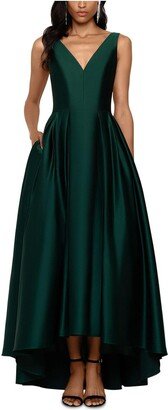 B & A by Betsy and Adam Womens Satin Maxi Evening Dress