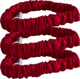 Sylki Red Silk Hair Ties - Three Pack