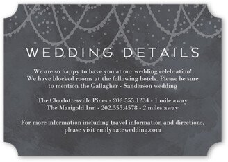 Enclosure Cards: Draping Lights Wedding Enclosure Card, Gray, Signature Smooth Cardstock, Ticket