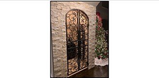 The Bordeaux Iron Wine Cellar Double Door - Gate, Hand Forged Steel, 48 Or 54 Inches Wide By 96 Inch Tall Doorway