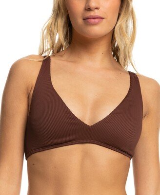 Juniors' Ribbed Love The Oceana V-Neck Bikini Top