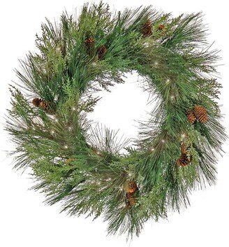 Hgtv 28In Black Tie Christmas Needles & Cedar Wreath