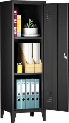 EPOWP Metal Storage Cabinet with Lockable Doors and Shelves, Home Office Storage Lockers File Cabinet Organizer