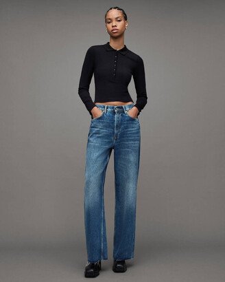 Blake Low Slung Wide Leg Jeans - Dark Indigo