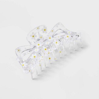 Jumbo Daisy Print Claw Hair Clip Clear