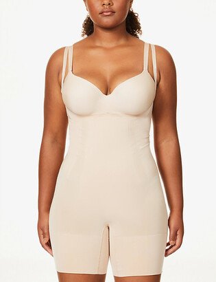 Womens Soft Nude Oncore Open-bust Stretch-jersey Body