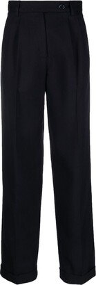 High-Waisted Straight-Leg Trousers-AI