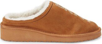 DKNY Women's Whilma Logo Faux Shearling Slippers