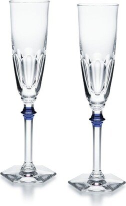 Set of 2 Harcourt Eve Clear & Blue Flutes