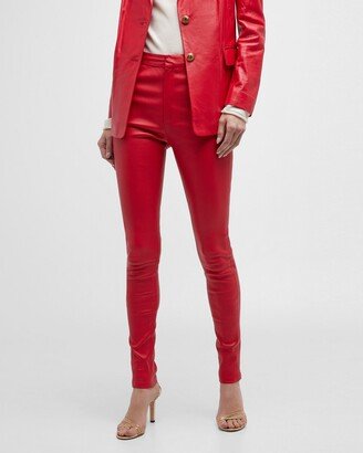 High-Rise Skinny Leather Pants