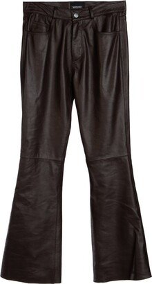 Wide Leg Leather Pants