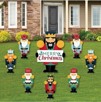 Big Dot of Happiness Christmas Nutcracker - Yard Sign and Outdoor Lawn Decorations - Holiday Party Yard Signs - Set of 8