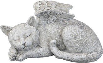 Cat Memorial Angel Pet Statue: Stone - Multicolored