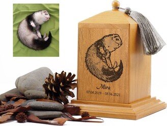 Ferret Urn, Custom Small Ashes Urn Engraved, Memorial For Ferret, Pet Memorial, Pet Gift