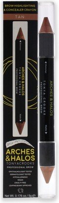 Brow Highlighting and Concealer Crayon - Tan by Arches and Halos for Women - 0.176 oz Highlighter