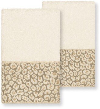 Spots Embellished Hand Towel - Set of 2 - Cream