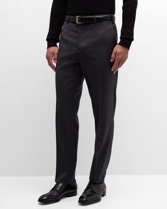 Men's Solid Wool Trousers-AA