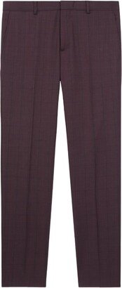 Wool Check Suit Trousers