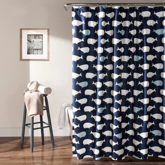 Whale 72x 72 Shower Curtain