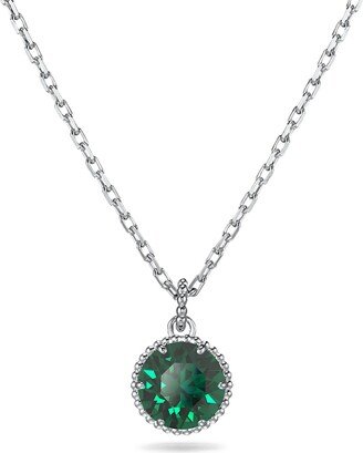 May Birthstone pendant, Green, Rhodium plated