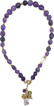 L'essenziale Amethyst Lariat Necklace Dahlia