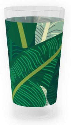 Outdoor Pint Glasses: Classic Banana Leaves - Palm Springs Green Outdoor Pint Glass, Green