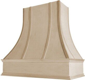 Unfinished Wood Range Hood Curved Front With Decorative Molding 30 36 42 48 Wide