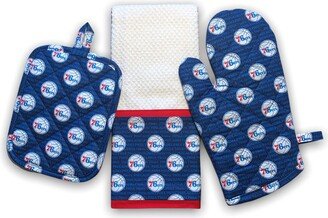 Philadelphia 76Ers | 3 Piece Handmade Kitchen Set Pot Holder Towel Oven Mitt