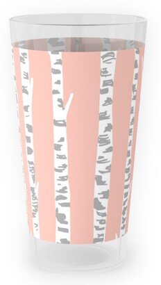 Outdoor Pint Glasses: Birch Tree - Pink Outdoor Pint Glass, Pink