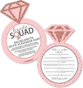 Big Dot Of Happiness Bride Squad - Selfie Scavenger Hunt - Rose Gold Bachelorette Party Game - 12 Ct