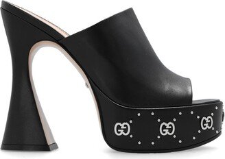 GG Logo Plaque Platform Sandals