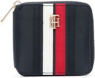 Poppy stripe-detail wallet