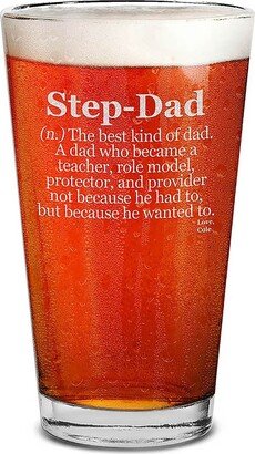 Personalized Step-Dad Definition. Love, | Your Name Engraved Beer Pint Glass 16 Oz. | Custom Gifts For Stepdad, Stepfather, Father's Day